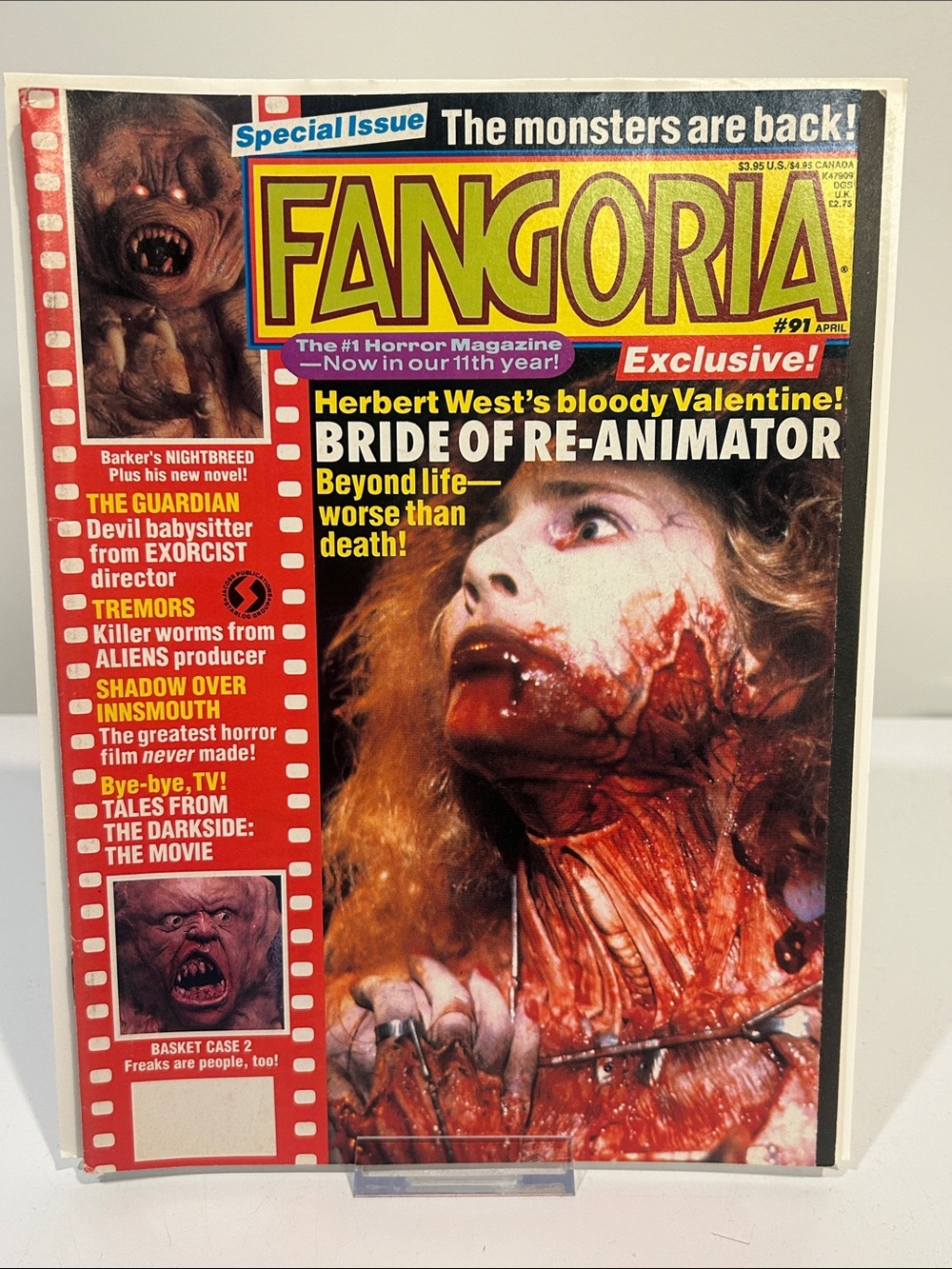Fangoria #91 [April ‘90] Bride of Re-Animator cover [Vintage 90s Horror Magazine